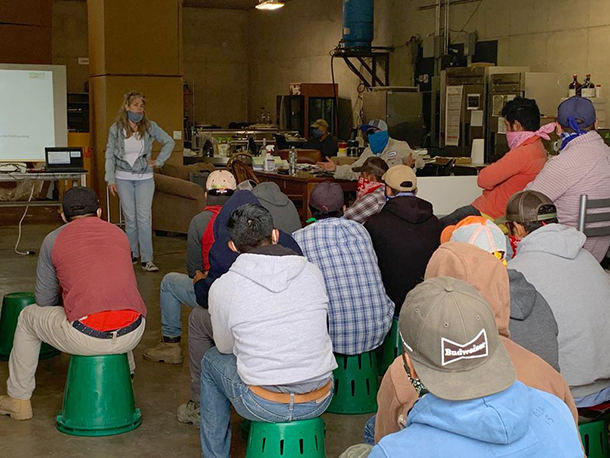 gail discussing pprotocols with workers