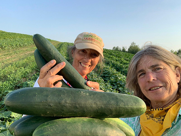 gerry and amy with cukes