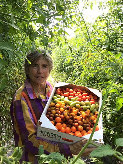 Amy in our Cherry Tomato Forest