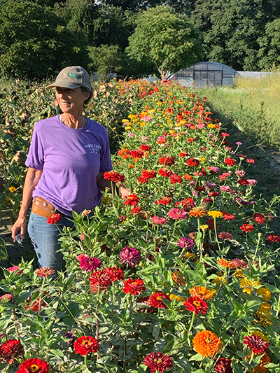 gerry by flower field