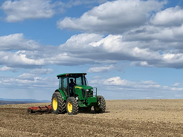 tractor in field