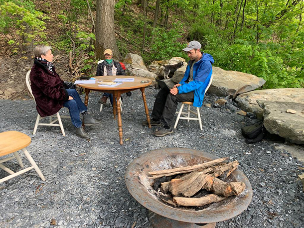 having meeting by the river