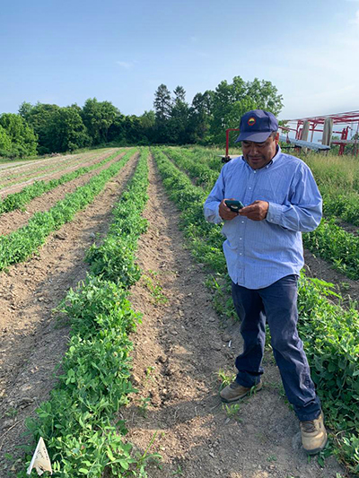 Juan in the field